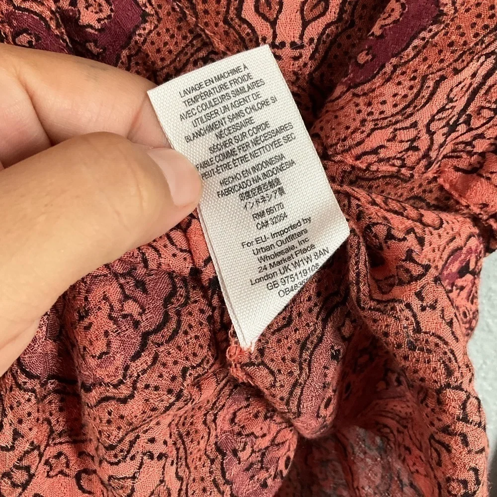 Free people Time of Your Life Top coral combo color size Small T81